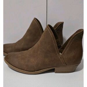 Universal Thread Ankle Boots Shoes Womens Size 8 Brown Slip On Low Heel Booties‎